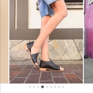 Asymmetrical Leather Peep Toe Booties